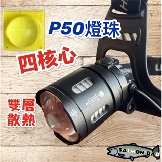鮭魚爸🐟【現貨】XHP50 強光頭燈 頭燈 P50頭燈 伸縮變焦 手電筒 工作燈 露營燈 LED 騎行燈 釣魚燈 USB
