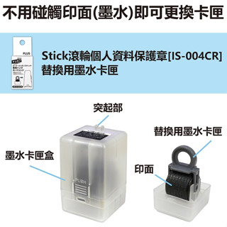 PLUS IS-004CR Stick 滾輪 個人資料 保護章 卡匣 普樂士 墨水卡匣 39-188