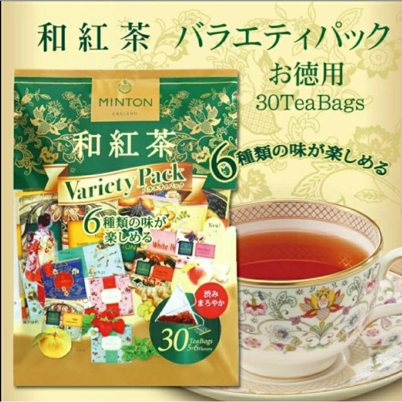 [日本進口]日本製-Minton/森半-和紅茶-德用（深色）6種×各5包，30入 $330 *冷沖熱泡都可以 *三角茶包