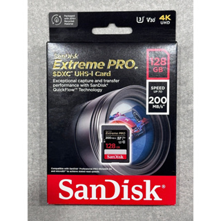 全新現貨SanDisk Extreme PRO SDXC UHS-I V30 U3 128GB 200MB/S 公司貨