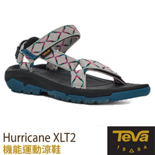 【美國 TEVA】抗菌女 可調式 耐磨排汗運動織帶涼鞋 Hurricane XLT2.溯溪鞋_鑽石城堡灰_1019235