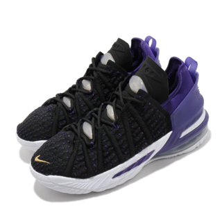 Nike 籃球鞋 LeBron XVIII 運動 大童 女鞋 氣墊 舒適 避震 明星款 穿搭 黑紫 CW2760004