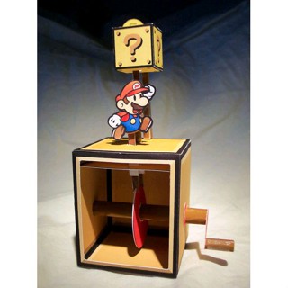 超級瑪利歐_敲金幣 可動 立體紙模型 手工 DIY 3D 摺紙 折紙 紙製品 遊戲 問號磚 MARIO 馬力歐 馬利兄弟