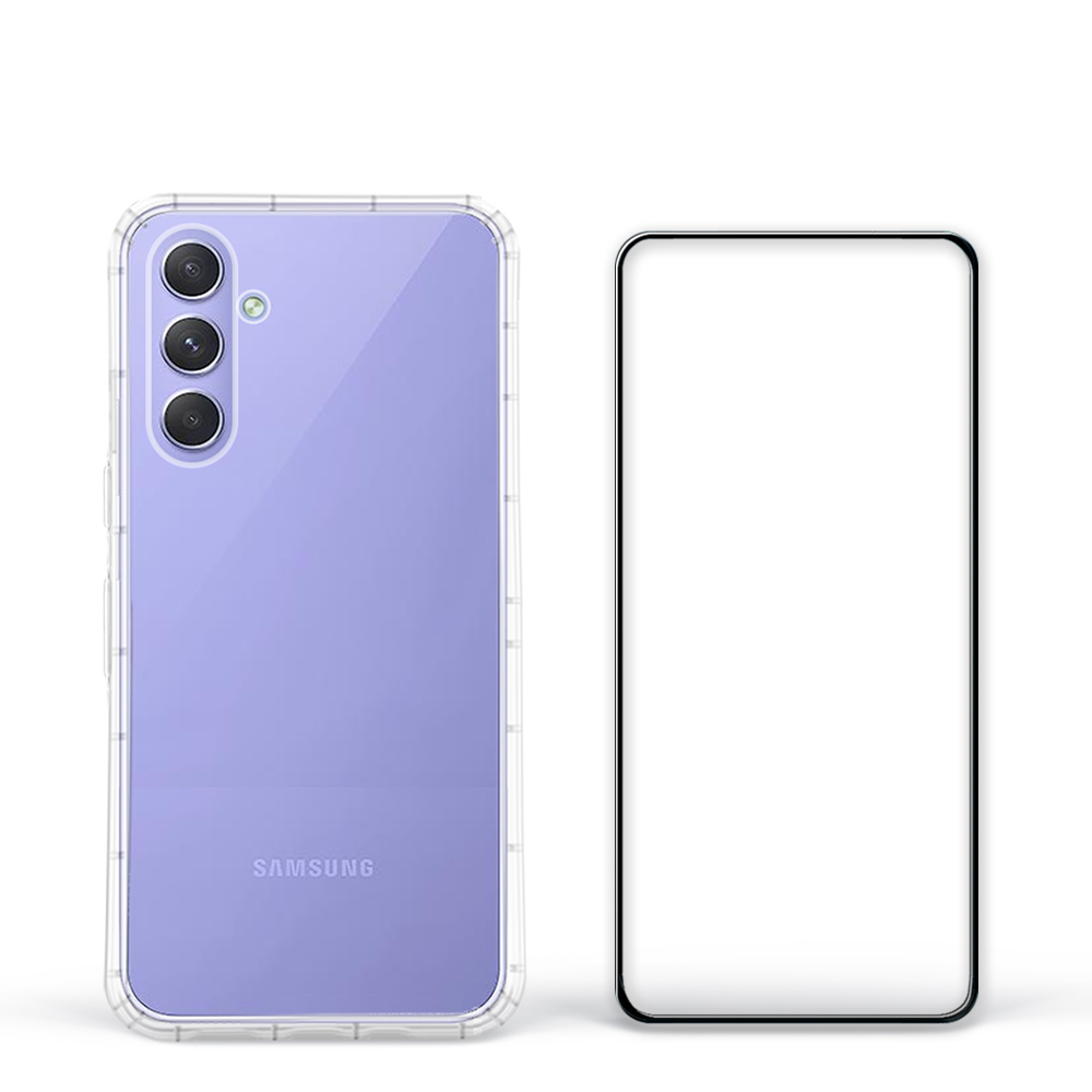 Meteor Samsung Galaxy A54 5G 手機保護超值2件組(透明空壓殼+鋼化膜)