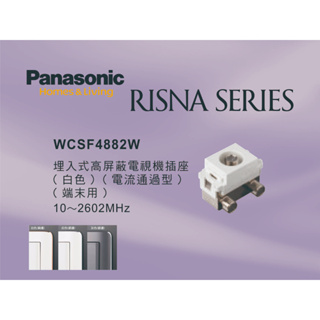 《海戰車電料》Panasonic國際牌 RISNA系列 WCSF4882W埋入式高屏蔽電視機插座端末用【單品】蓋板需另購