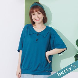 betty’s貝蒂思(21)排釦裝飾翻領上衣(藍綠色)