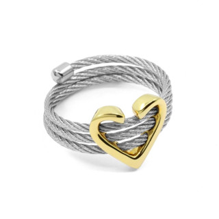 CHARRIOL 夏利豪 Silver Ring with23K yellow gold plating 鋼索戒指