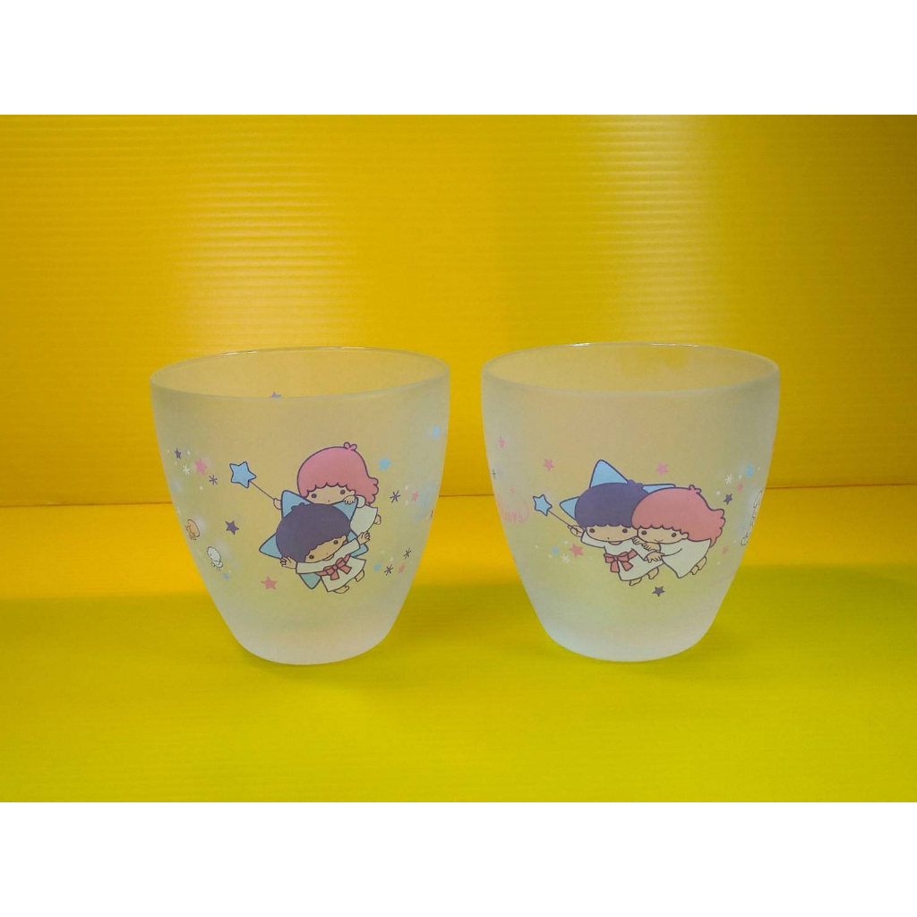 2004年 日製雙子星 kikilala 霧面玻璃杯組