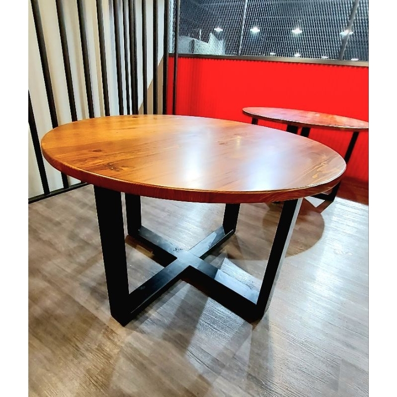 工業風原木桌腳圓桌（非鐵腳）