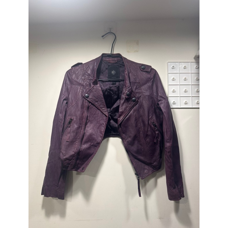 80/20 S號率性紫色皮衣