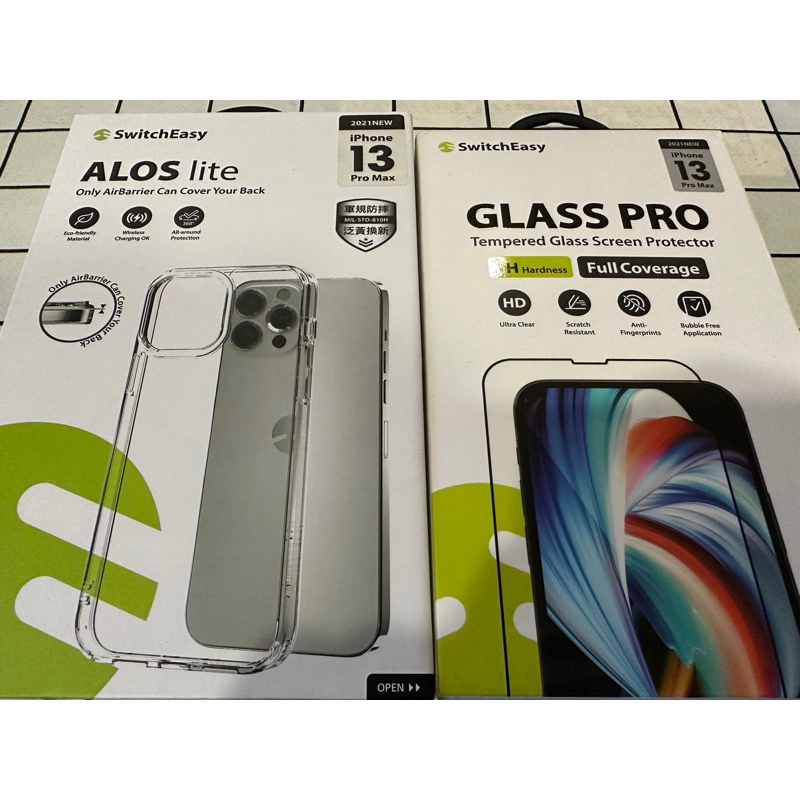 魚骨牌 SwitchEasy ALOS lite 透明保護殼iPhone 13 Pro Max (防摔)+保護套組