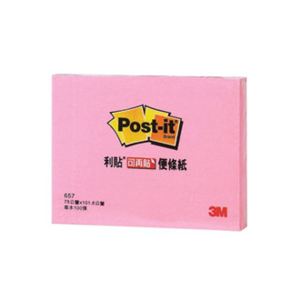 蝦皮隔日到貨 3M Post-it 利貼 可再貼便條紙-657 粉紅 墊腳石購物網