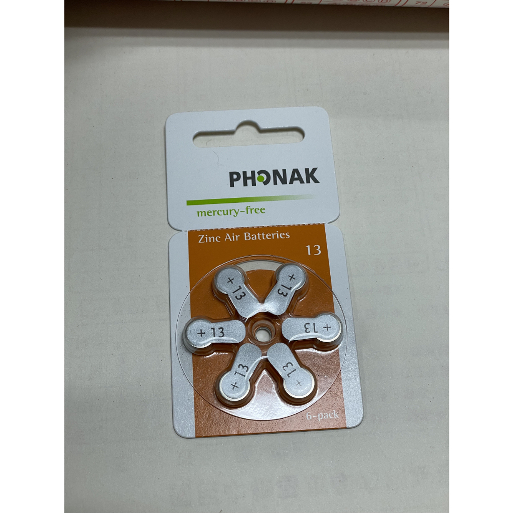 Phonak 助聽器電池 13 鋅空電池 (無汞) 2入組 全新