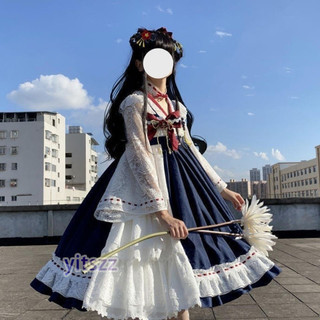 Lolita 連衣裙 和風白雪姬配色 白雪 大裙擺 蘿莉塔洋裙 裙套裝 羅麗塔洋裙 cosplay 服裝 洋裝
