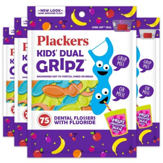 美國 普雷克 Plackers 派樂絲 兒童塗氟牙線棒 水果口味 75入