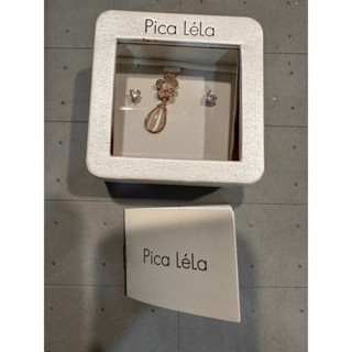 Pica LéLa 玫瑰金水晶項鍊+耳環（全新）