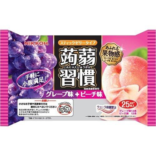 日本 NIKKOH日幸蒟蒻習慣蒟蒻果凍條25 入/袋   果汁果凍條  雙味 蒟蒻條