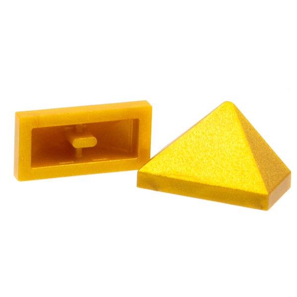 「翻滾樂高」LEGO 3048c Slope 45 2x1 Triple 金色(Pearl Gold)