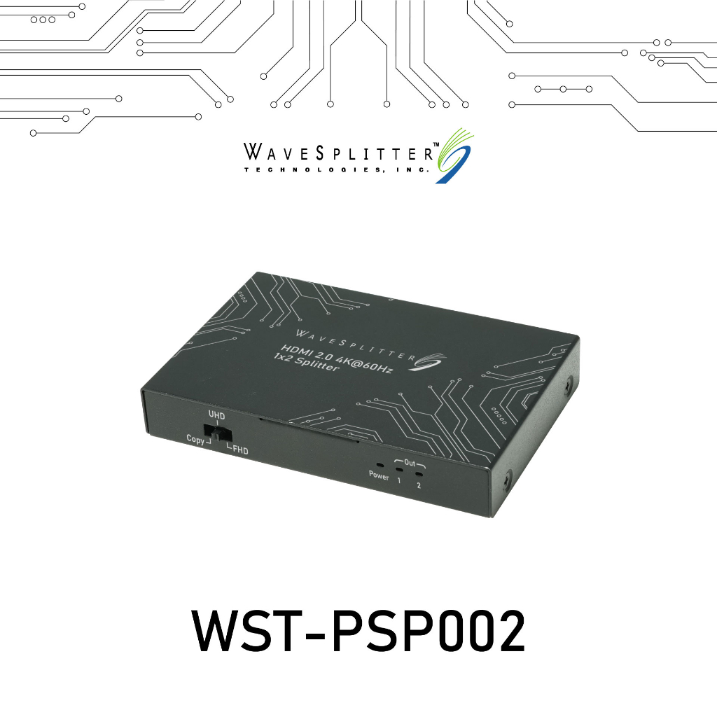 【 大林電子 】 WAVESPLITTER 威世波 HDMI 2.0 4K 一進二出影像分配器 WST-PSP002