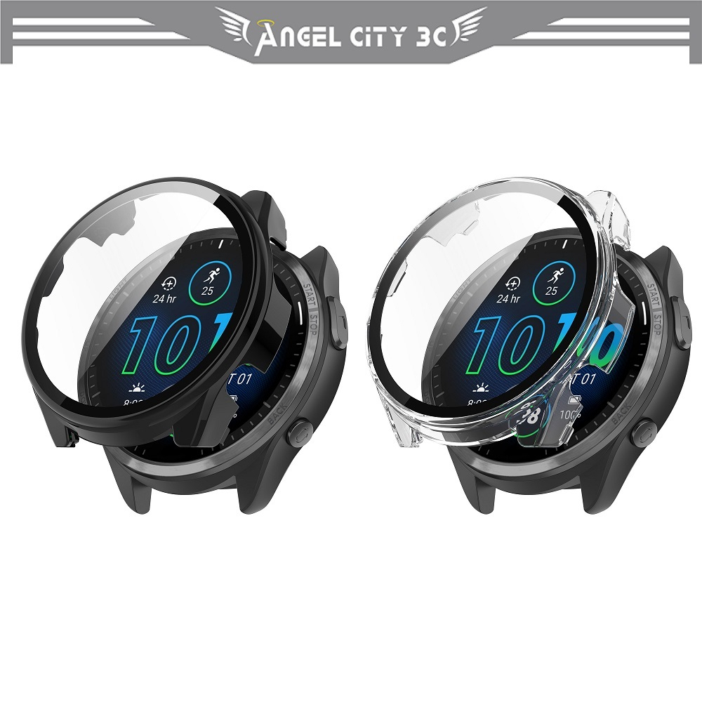 AC【PC+鋼化玻璃一體錶殼】Garmin Forerunner 965 全包 手錶 保護殼 硬殼