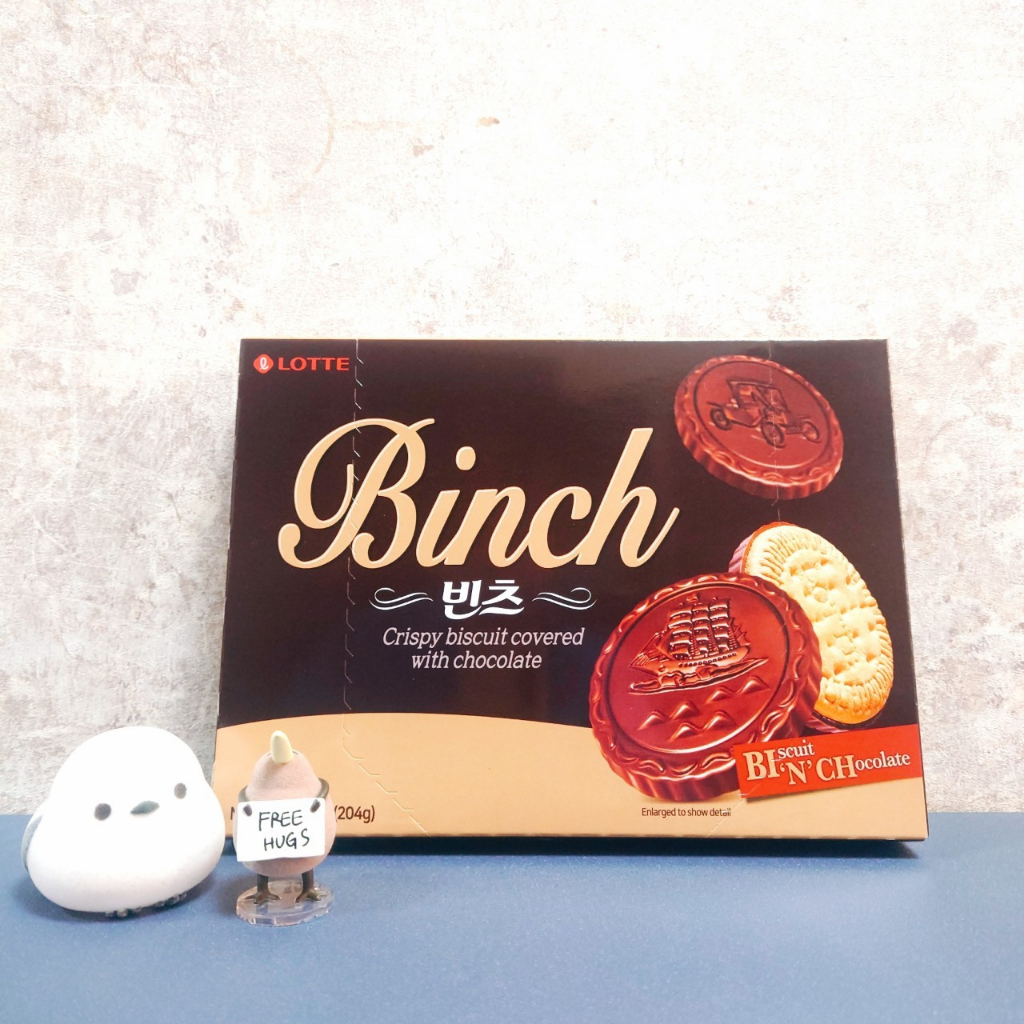 韓國 樂天 LOTTE BINCH 巧克力餅乾 巧克力 餅乾 204G