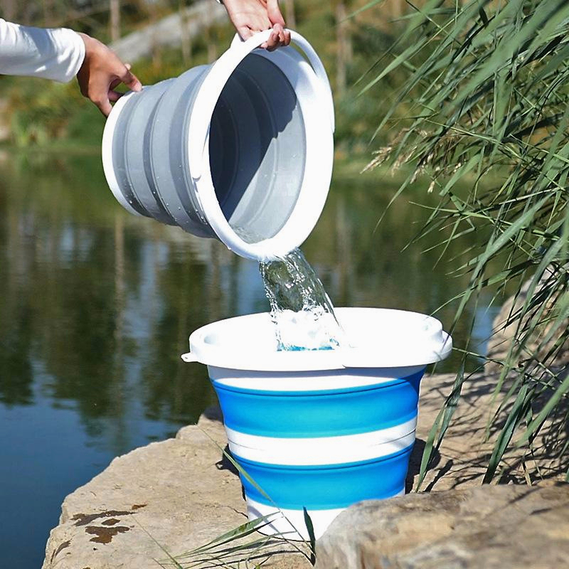 多功能折疊水桶 可擕式洗車水桶 戶外釣魚水桶 家用大容量水桶 手提加厚塑膠水桶 伸縮水桶