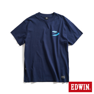 EDWIN EDGE系列 極速甩尾胎紋印花短袖T恤(丈青色)-男款