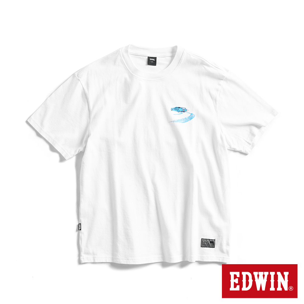EDWIN EDGE系列 極速甩尾胎紋印花短袖T恤(白色)-男款