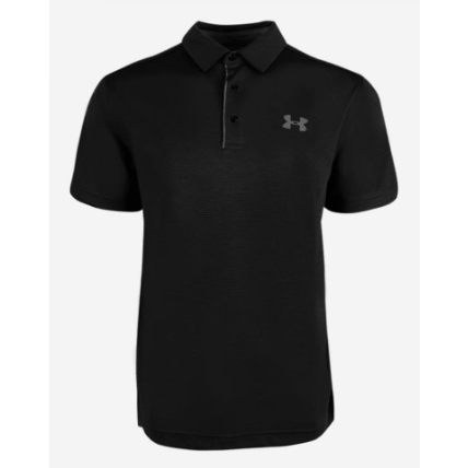 Under Armour Tech Polo衫 男性春夏短袖上衣（UA黑色吸濕排汗衫-尺寸XL)