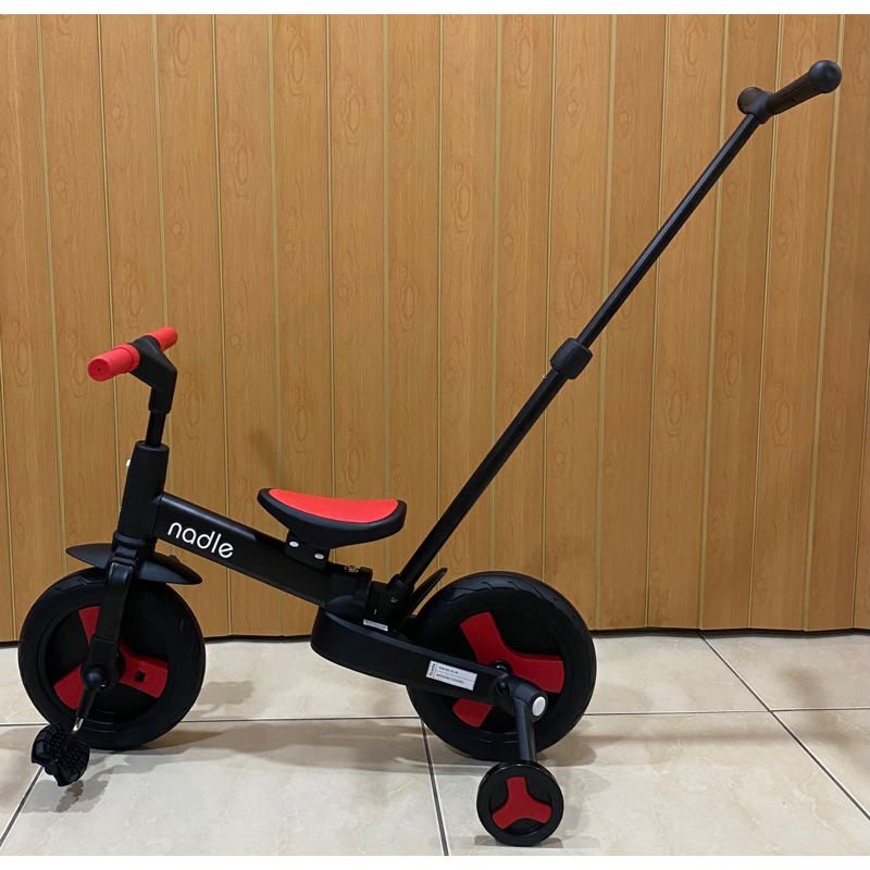 （近全新）Nadle SL-A6摺疊四輪平衡車/腳踏車/推車-紅