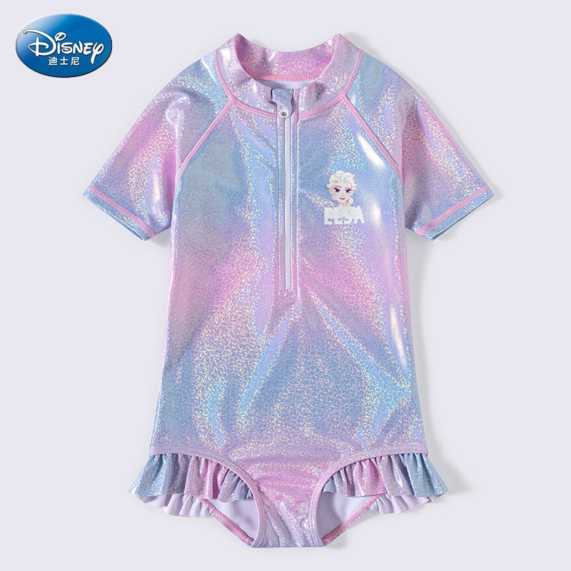 即將漲價🔥預購｜🇯🇵日本迪士尼授權冰雪奇緣Elsa繽紛色彩連身拉鍊式泳衣