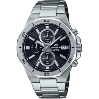 CASIO 卡西歐 EDIFICE 八角運動計時手錶 黑面 EFV-640D-1AV 44.3mm