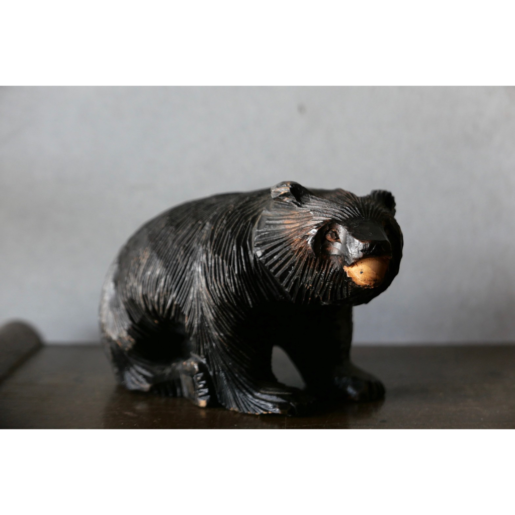 日本 北海道 熊彫 木雕熊 商空佈置