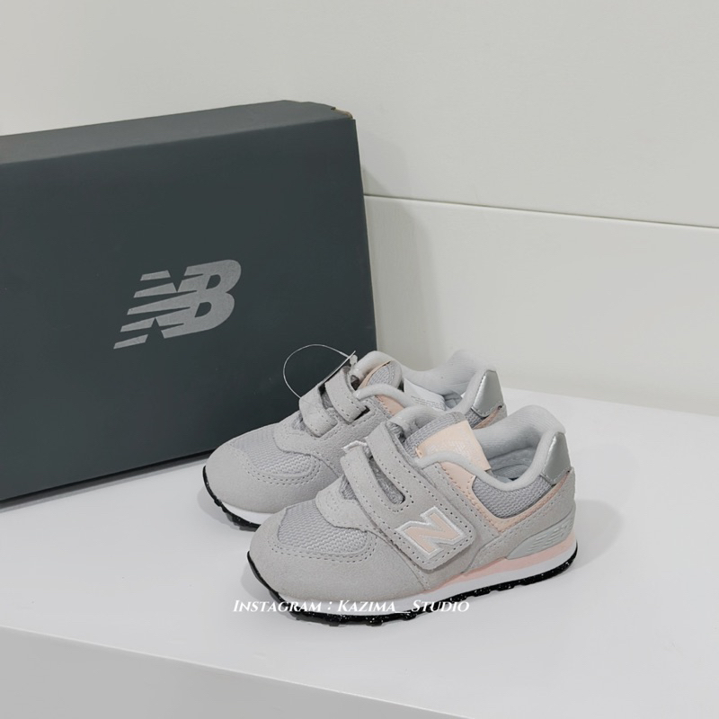 Kazima｜現貨 New Balance 574 魔鬼氈 童鞋 NB 寶寶鞋 灰粉色 淺灰色 嫩粉色 IV574EVK