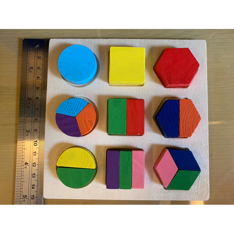 二手現貨-幾何彩色木製認知形狀板 玩具 早教玩具 益智玩具 木製玩具