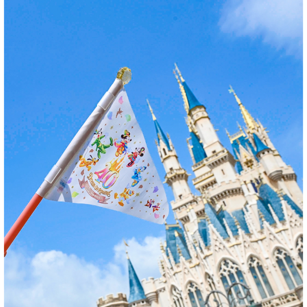 東京迪士尼 40週年 米奇 米妮 唐老鴨 高飛 布魯托 旗子 旗 紀念品 旗幟 擺飾
