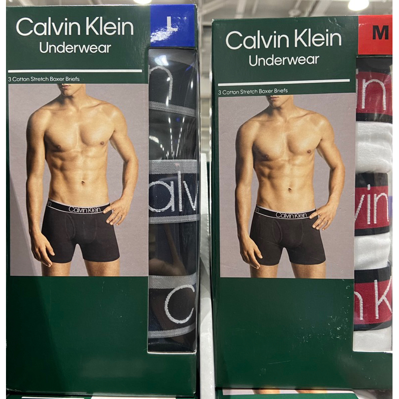 🎉現貨特價！Calvin Klein 凱文克萊男棉混紡平口褲3入組 美國尺寸:S~XL-吉兒好市多COSTCO代購