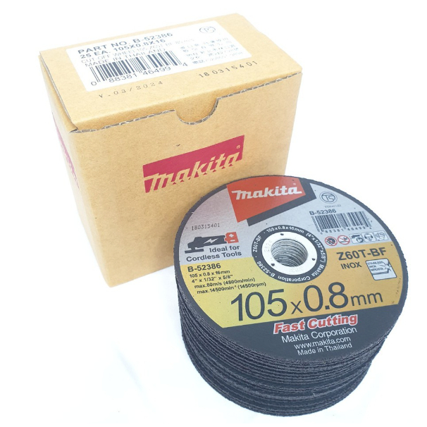 [士東工具]Makita牧田 超薄切斷砂輪片105x0.8mm B-52386(25入裝)