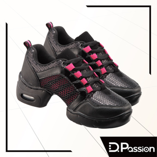 【D.Passion美佳莉】排舞鞋 爵士舞鞋 9025 黑皮網布 暢銷款