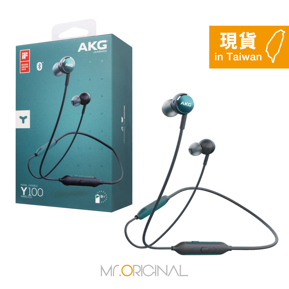 AKG Y100 WIRELESS 原廠無線入耳式藍牙耳機 - 綠 (台灣公司貨)