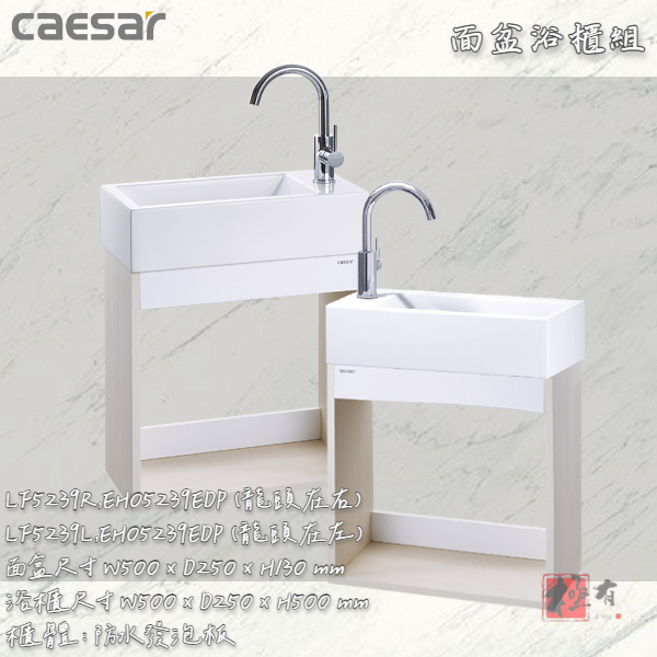 🔨 實體店面 可代客安裝 CAESAR 凱撒衛浴 LF5239L EH05239EDP 面盆浴櫃組