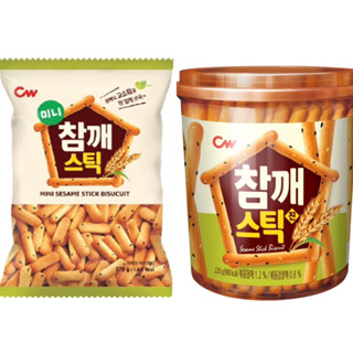 🇰🇷韓國代購🇰🇷 Cw 芝麻棒餅乾 罐裝芝麻棒 迷你芝麻棒 特大包裝 韓國餅乾 370g/220g