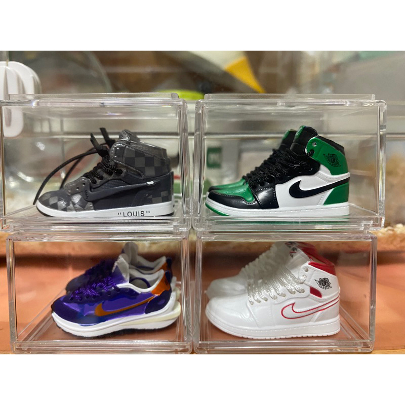 1/6球鞋盒玩lv off white jordan nike sacai adidas  含紙盒及壓克力