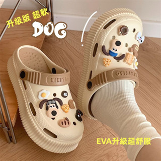 【臺灣出貨】洞洞鞋厚底增高洞洞鞋防滑防臭洞洞鞋透氣軟底沙灘鞋包頭半拖鞋女防臭涼鞋EVA涼拖鞋休閒鞋居家鞋