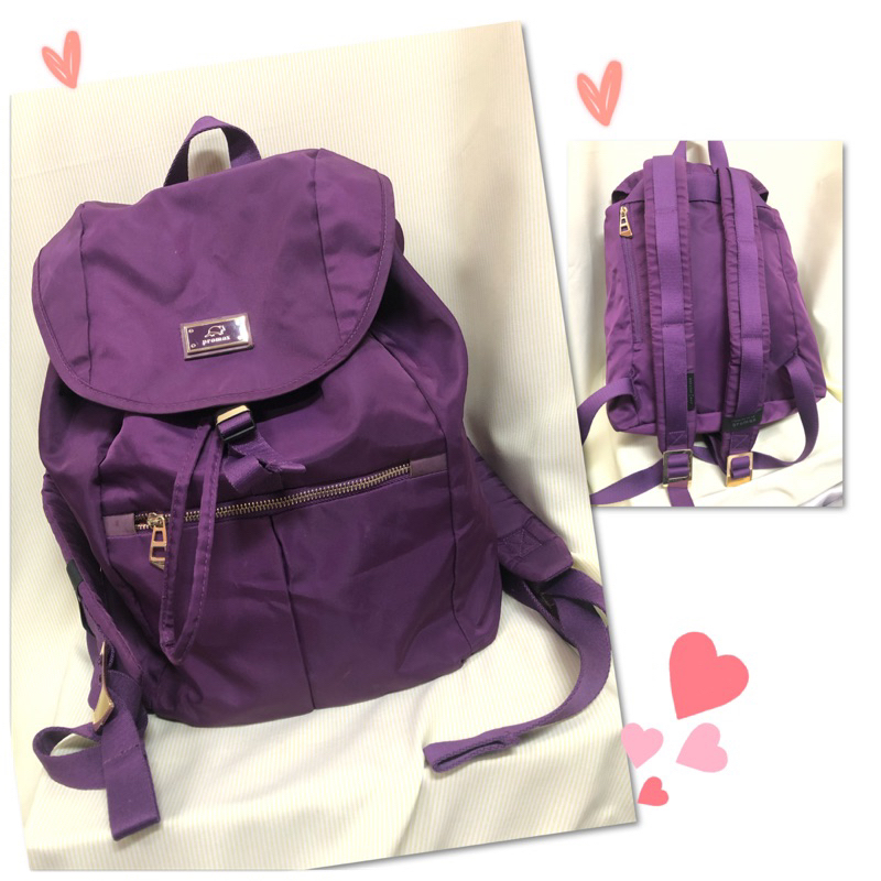 🎀二手衣倉🎀法國品牌🇫🇷Promax 休閒機能紫色後背包AL0094