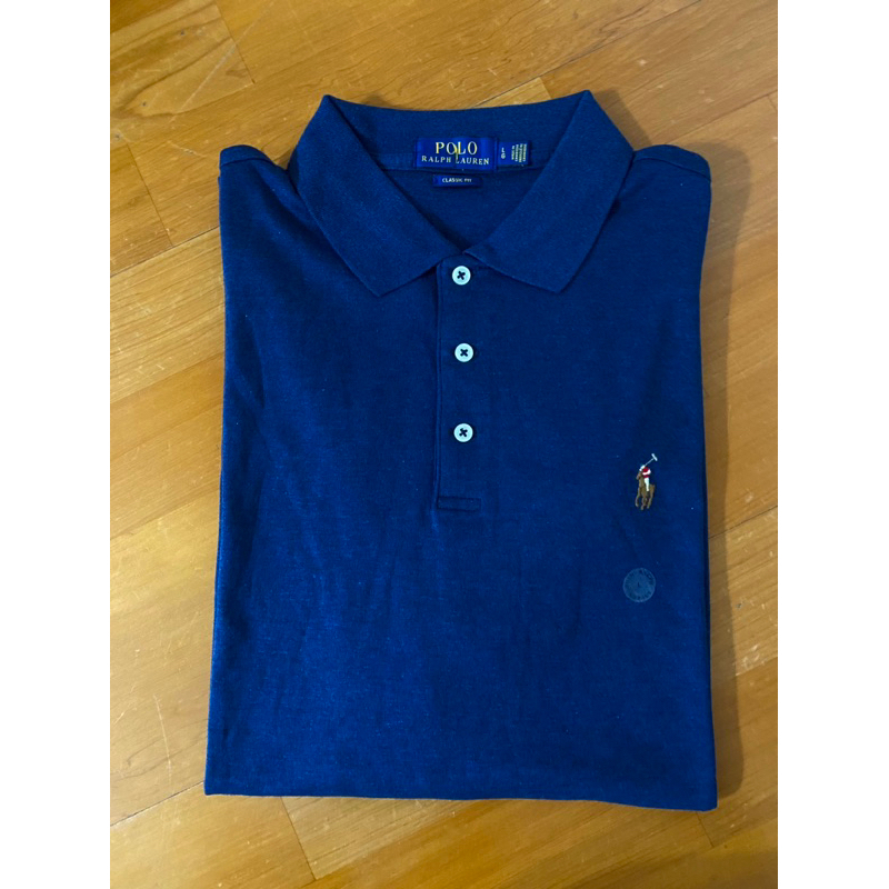 （全新）Polo Ralph Lauren深藍彩馬polo衫