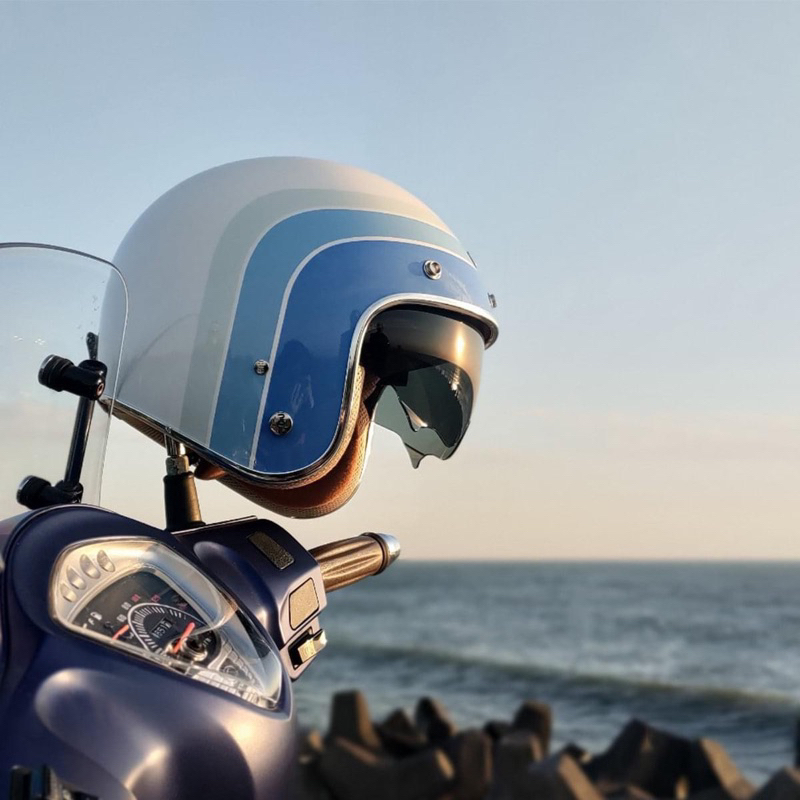 附發票🔷免運🔥「貝宇騎士」🔥送鏡片🔥華泰ninja806J7海洋雙鏡復古安全帽