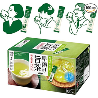 AGF 新茶人 即溶茶 煎茶配宇治抹茶 0.8g 100入 茶棒 粉狀綠茶 無需茶包 日本直送