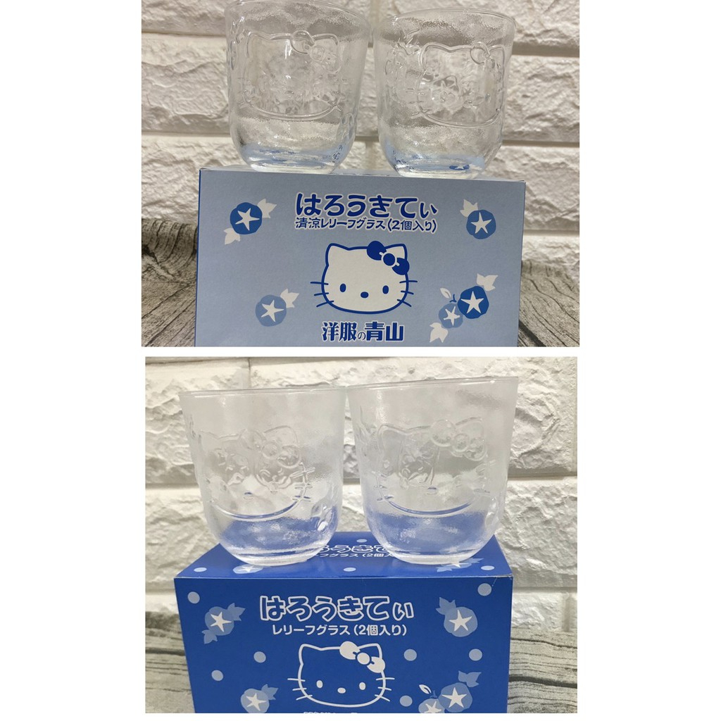 日本製🇯🇵 正版 凱蒂貓 Hello Kitty 聯名 非賣品 水杯 對杯 酒杯 玻璃杯 玻璃 小杯 霧面