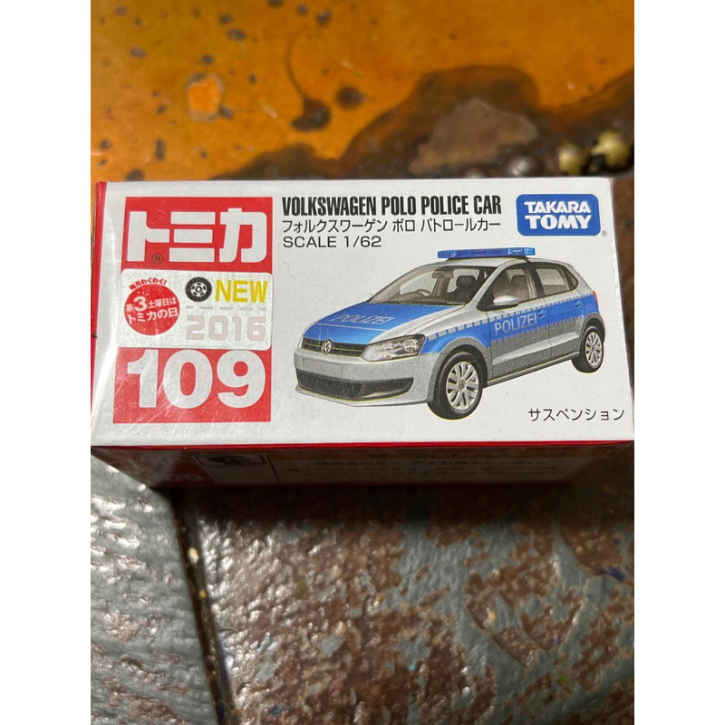 L 初回新車貼 Tomica 109 VOLKSWAGEN POLO POLICE CAR 福斯警車